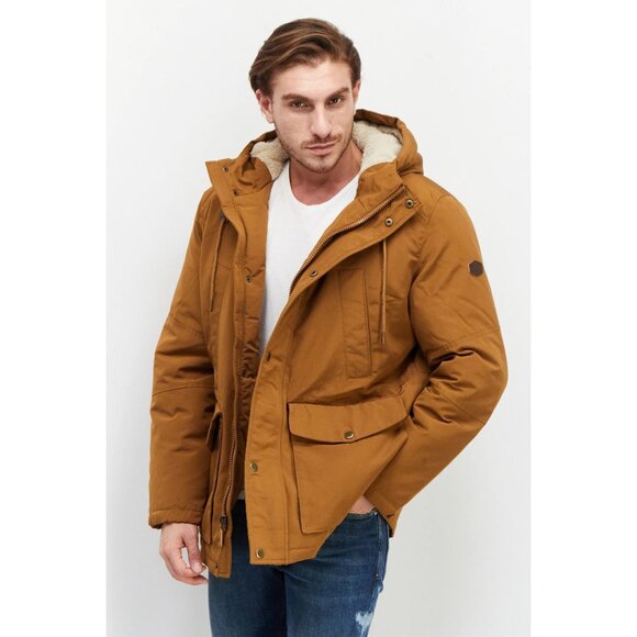 London Fog Sherpa-Lined Hooded Parka Brown Men's Size XL - Picture 9 of 10